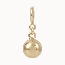 Charm Gold Kugel: glatte Kugel aus Gold filled an Federring
