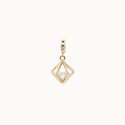 MAVEMO Charm Zirkon – vergoldete Fassung mit funkelndem Zirkonstein