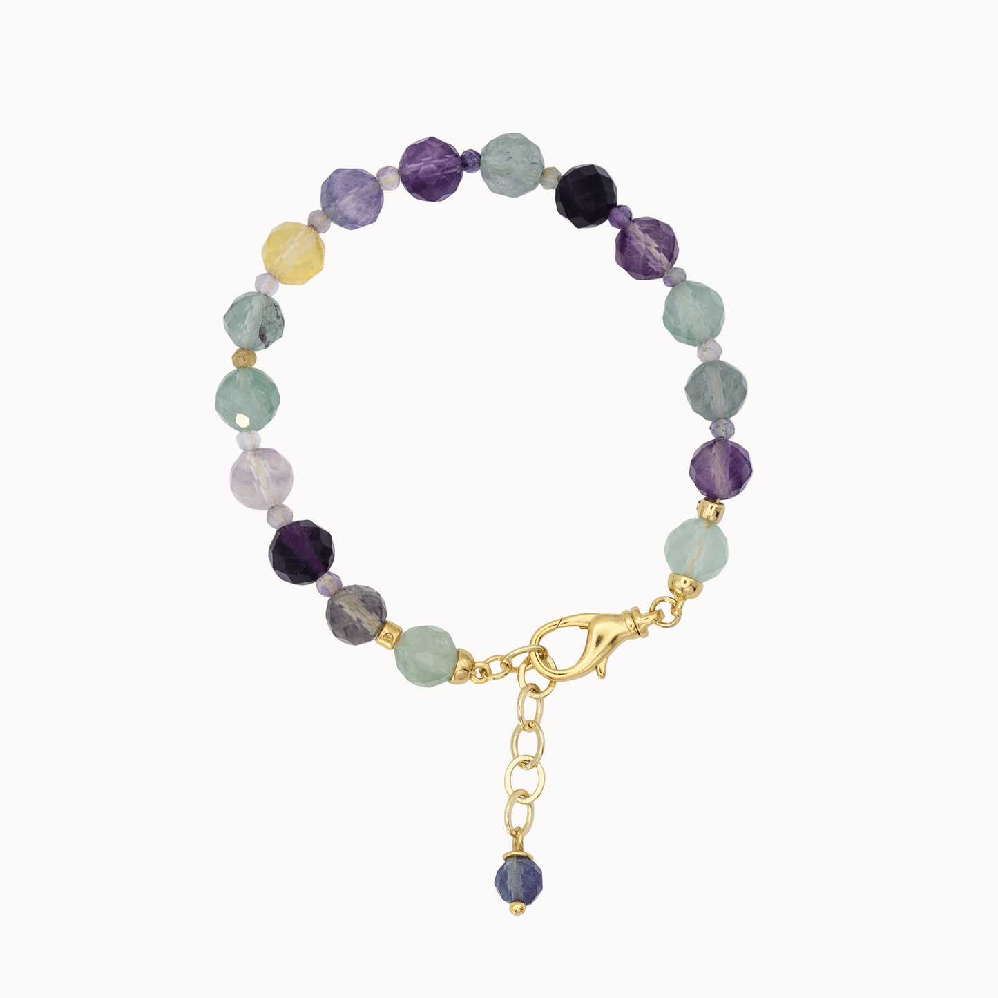MAVEMO Perlenarmband Fluorit – natürliche Regenbogen-Fluorit-Steinperlen