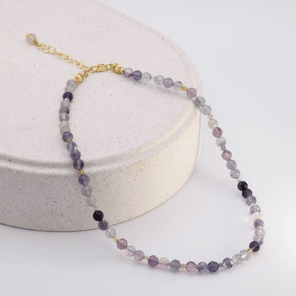 Perlenkette Fluorit im Styling mit MAVEMO Charms