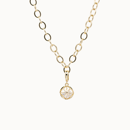 Basiskette mit Charm Käfigkugel mit Zirkon - modulares Schmucksystem MAVEMO