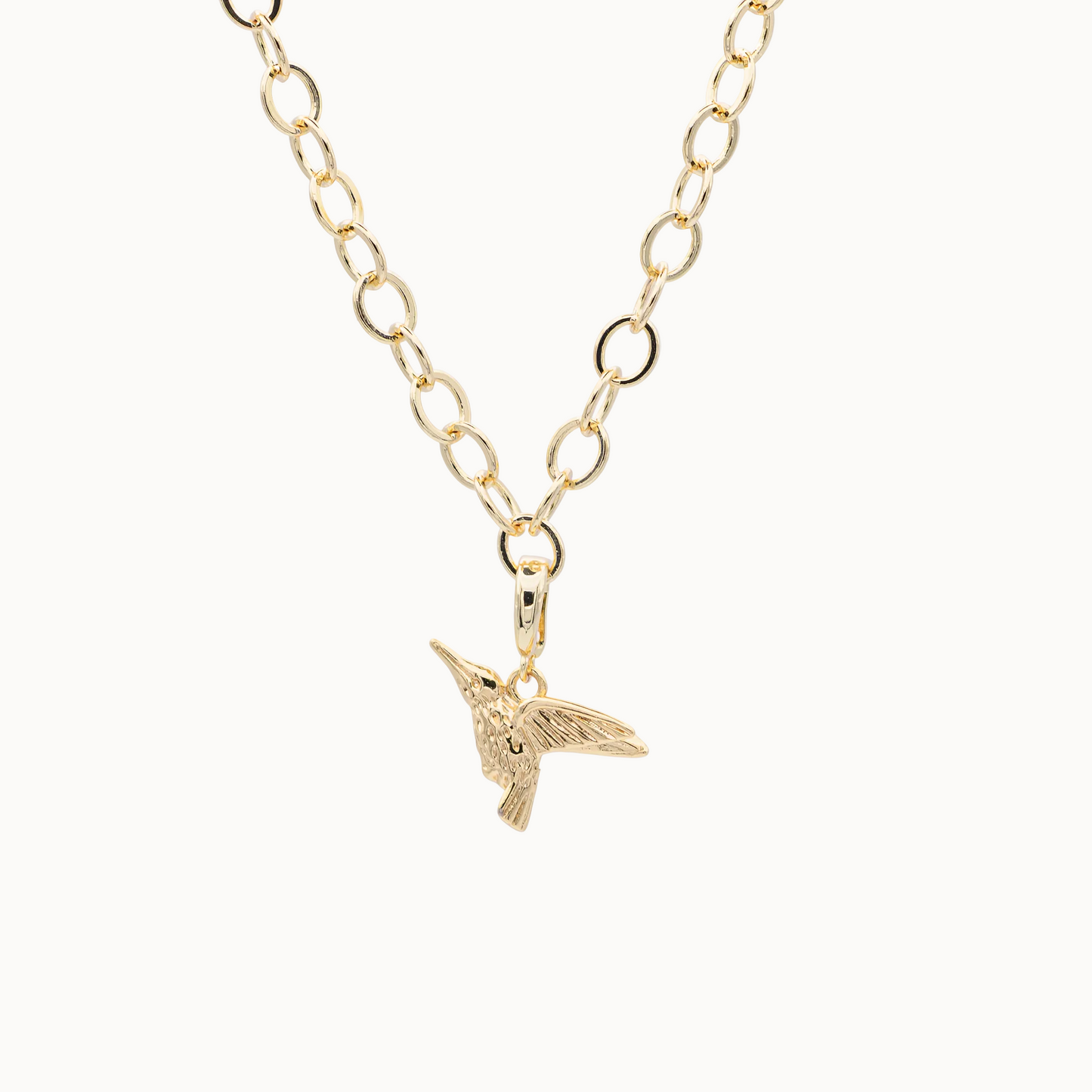 Basiskette mit Charm Kolibri Detailansicht – austauschbares Schmucksystem MAVEMO Elements