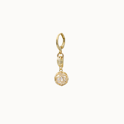 Creolen mit Charm Käfigkugel mit Zirkon– modulare Ohrringe MAVEMO Elements
